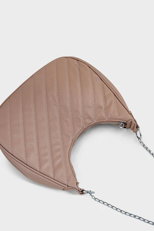 Beige Hobo Handbag BS2073 – Women’s PU Leather Slouchy Bag