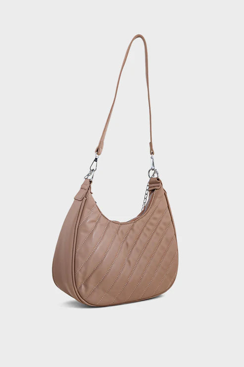 Beige Hobo Handbag BS2073 – Women’s PU Leather Slouchy Bag