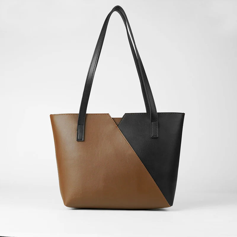 Criss Cross Bag Brown & Black – Double Strap Shoulder Tote for Women