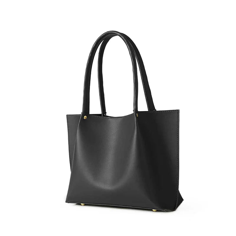 Daily Tote Bag Black – Spacious Stylish Shoulder Tote for Women