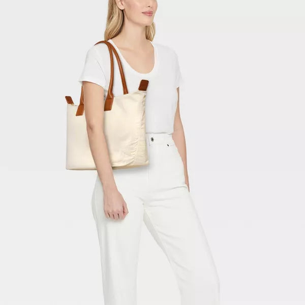 Foundational Tote Beige Handbag – Spacious Elegant Tote for Women