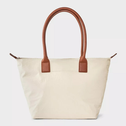 Foundational Tote Beige Handbag – Spacious Elegant Tote for Women