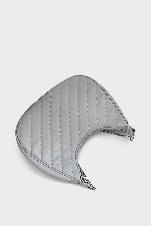 Grey Hobo Handbag BS2073 – Women’s PU Leather Slouchy Bag