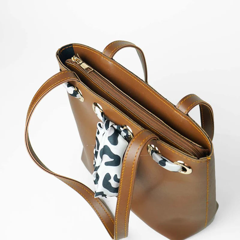 Grip Tote Bag Brown – Stylish Durable Everyday Handbag for Women
