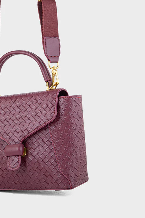 Maroon Top Handle Handbag BH0109 – PU Leather Women’s Bag