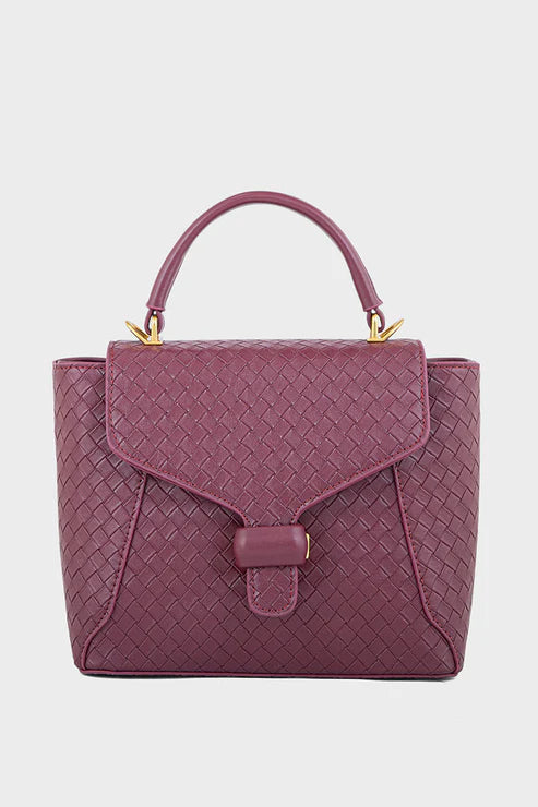 Maroon Top Handle Handbag BH0109 – PU Leather Women’s Bag