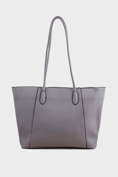 Gray tote bag on a light gray background