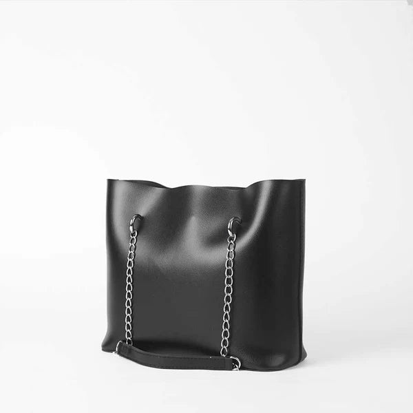 Verona Tote Bag Black – Spacious Stylish Tote for Women