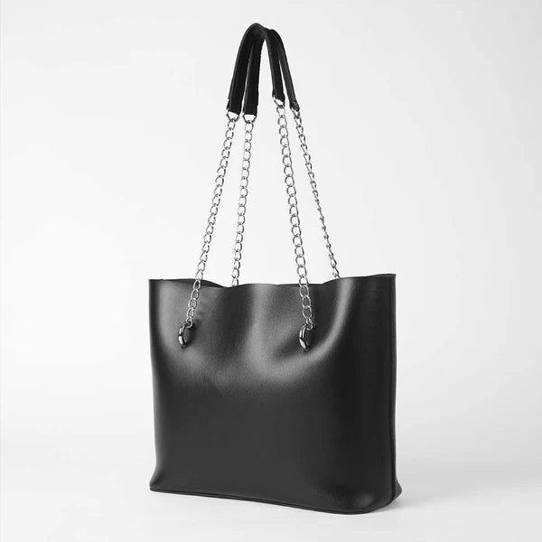 Verona Tote Bag Black – Spacious Stylish Tote for Women
